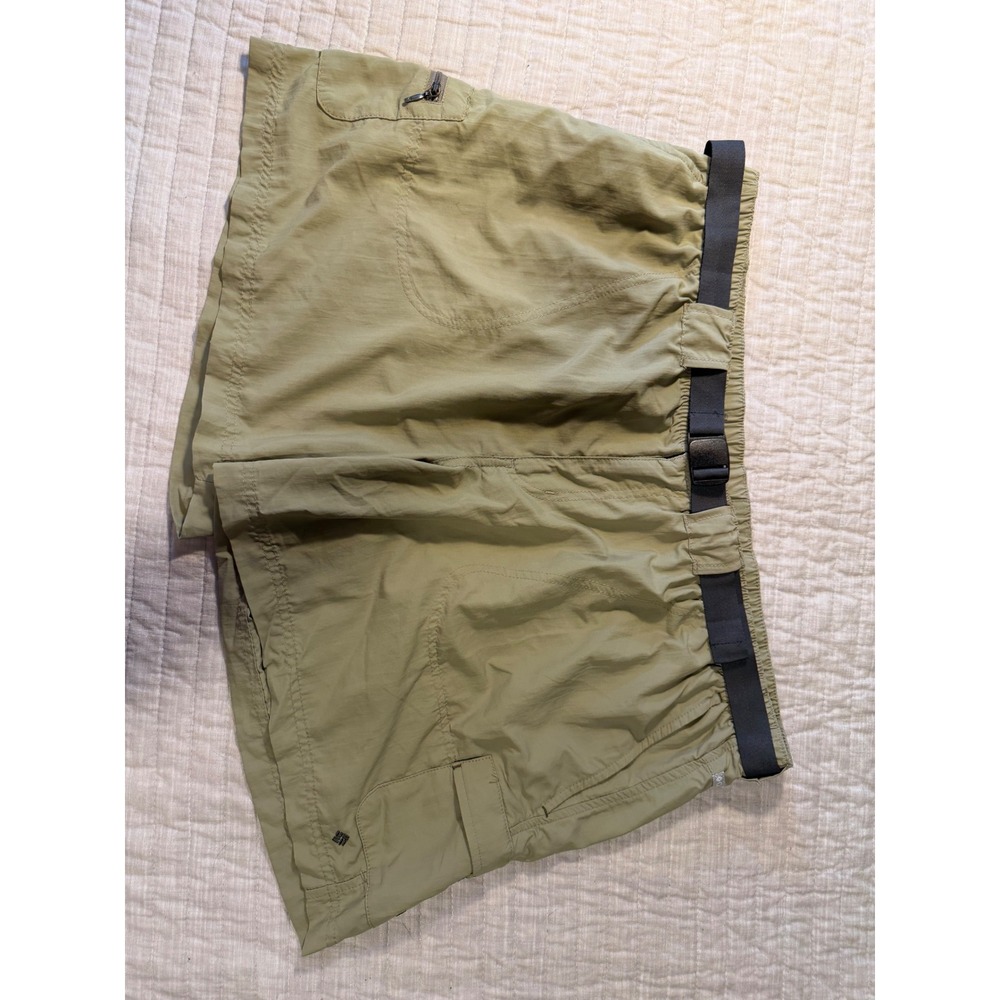 Columbia Womens Khaki Hiking Cargo Shorts Belted Nylon XL 6L AL4572